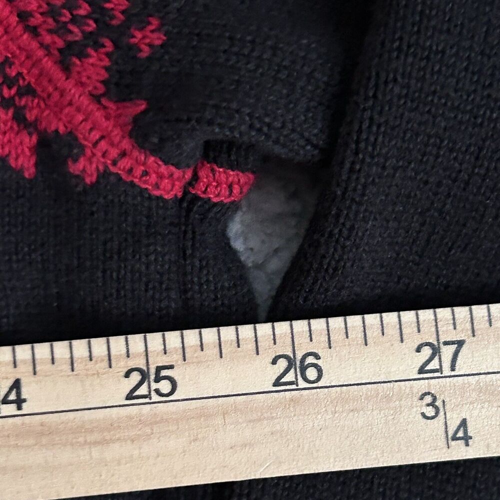 Vintage Eddie Bauer Sweater Mens 2 XL Christmas Red/Black Heavy Japan Dadcore - Picture 11 of 16